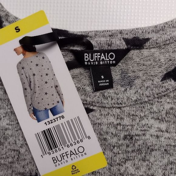 Buffalo David Bitton NEW Star Print Gray/Black Comfy Soft Knit Tunic Sz S - Picture 9 of 12